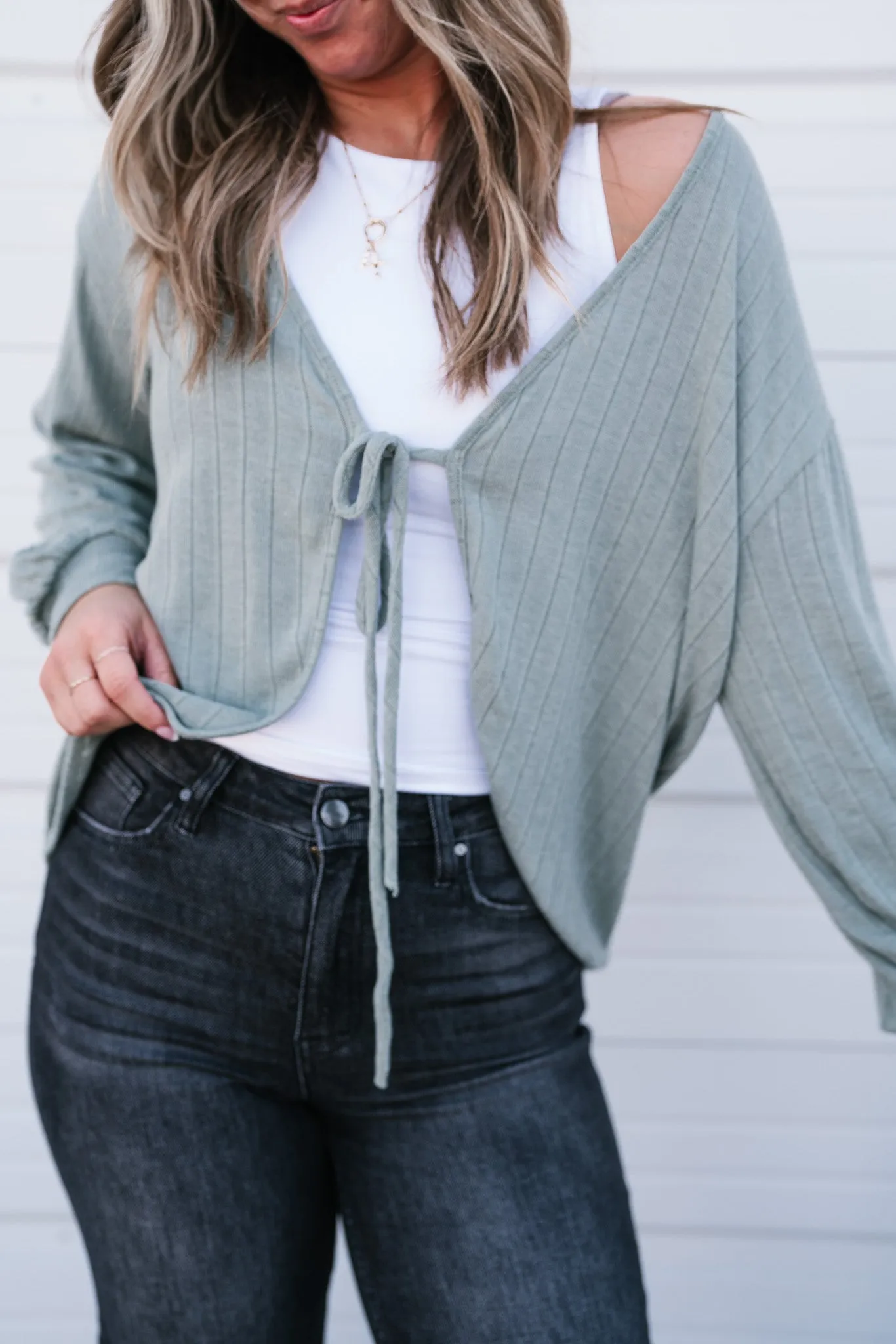 Olive You Tie Front Cardigan