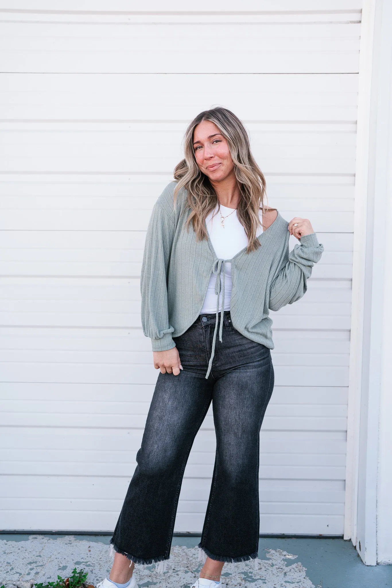 Olive You Tie Front Cardigan