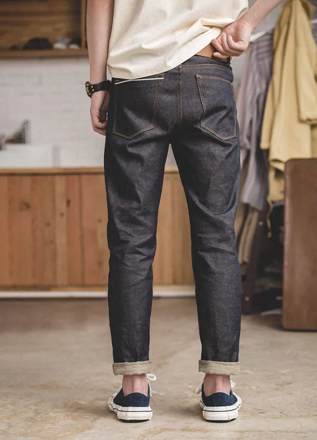 Tooling Retro Casual Pure Denim Straight Heavy Men's Jeans